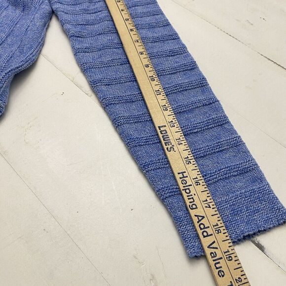 J. Jill Blue Round Neck Tunic Length Ribbed Knit Sweater Button Detail Sz M - Picture 9 of 11